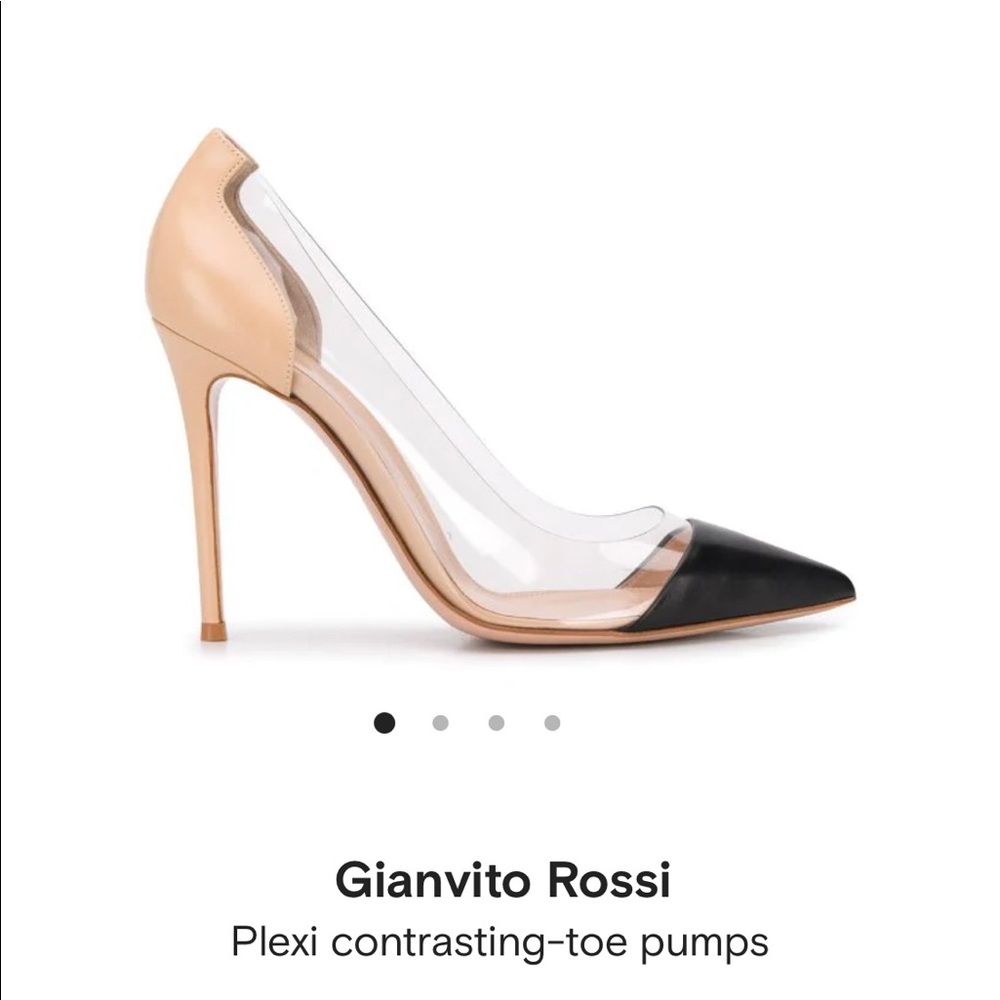 Gianvito Rossi plexi contrast-toe shoes 37.5 7.5